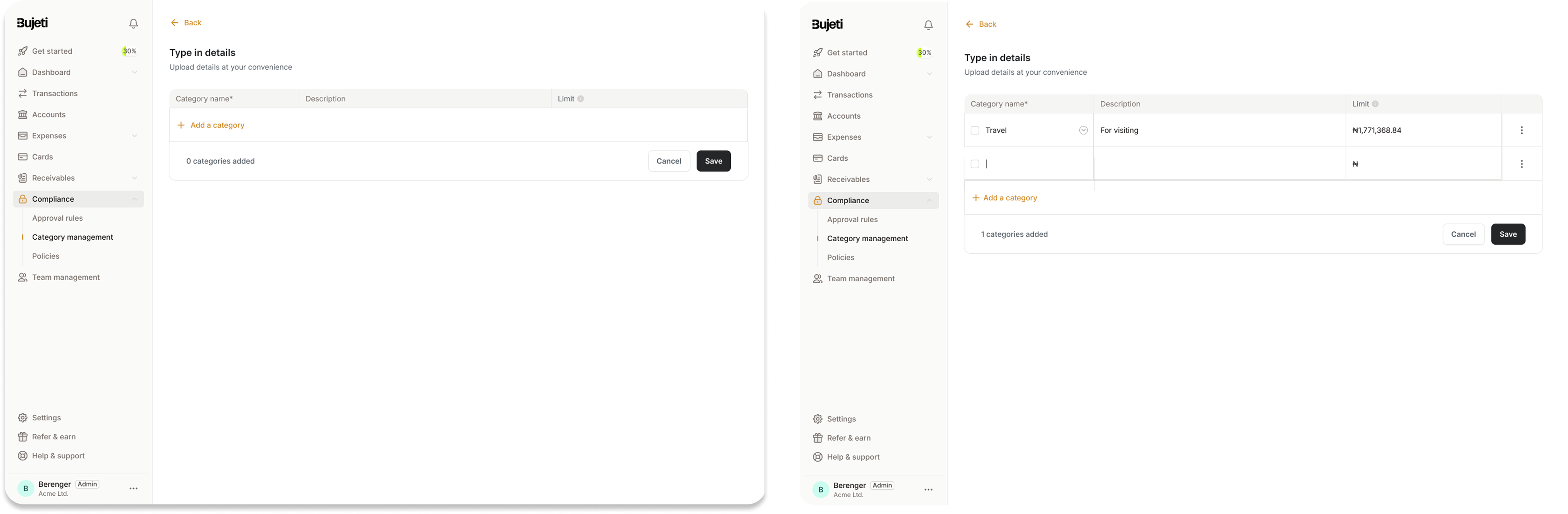 Creating multiple categories - empty and first entry